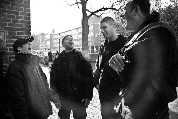 Director of Photography John McPhail enjoys a laugh with the heavy squad Director of Photography John McPhail enjoys a laugh with the heavy squad