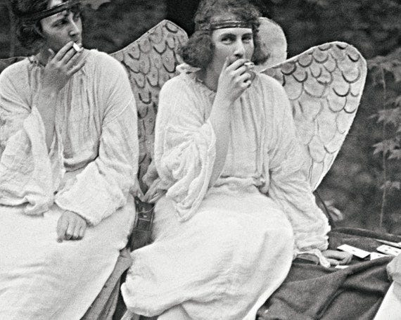 Vintage Photo Print Smoking Angels Women Weird Photograph Gift Cigarette Smoker Black and White Wall Decor Poster Unusual Unique Strange Art - Etsy Vintage Photo Print Smoking Angels Women Weird Photograph Gift Cigarette Smoker Black and White Wall Decor Poster Unusual Unique Strange Art - Etsy