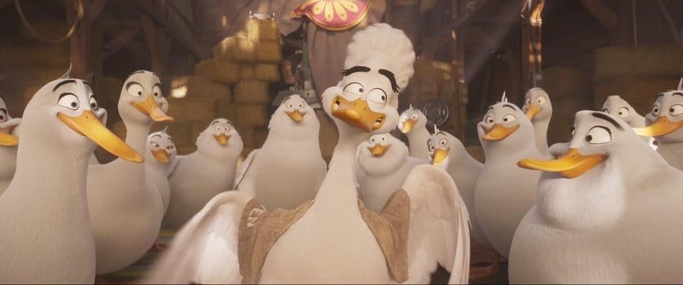 Crested duck and pekin scene from Migration film Crested duck and pekin scene from Migration film