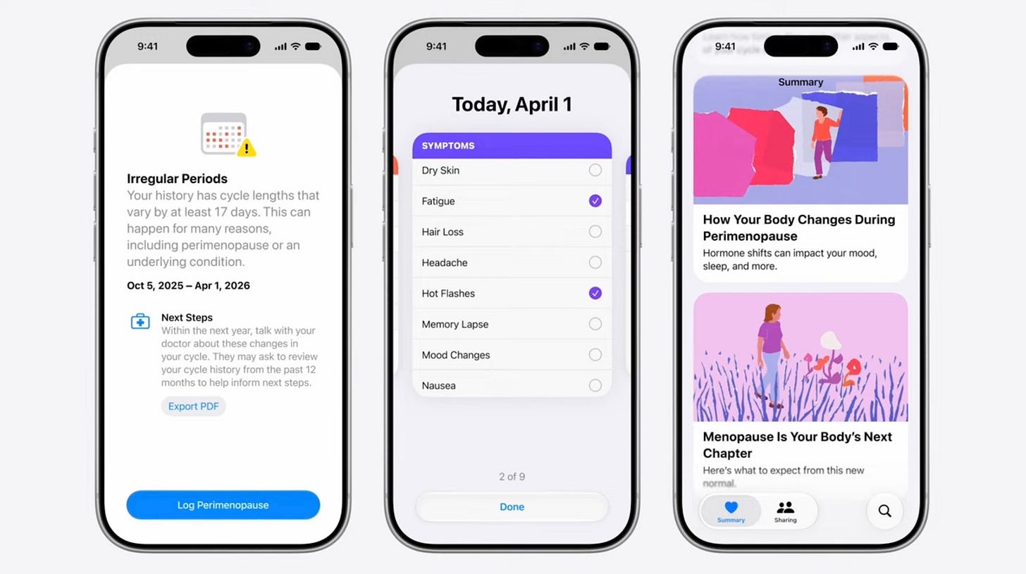 Apple's Health app can now tell you if you're in perimenopause | TechCrunch