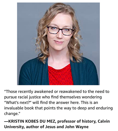 Pictures of How to Fight Racism endorsers: Bill Pannell, Nicole Massie Martin, and Kristin Kobes Du Mez
