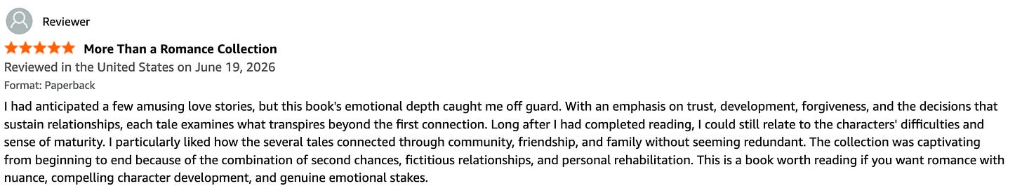 Screenshot of an Amazon review of Beyond First Glance by Scarlet Ibis James. Screenshot of an Amazon review of Beyond First Glance by Scarlet Ibis James.