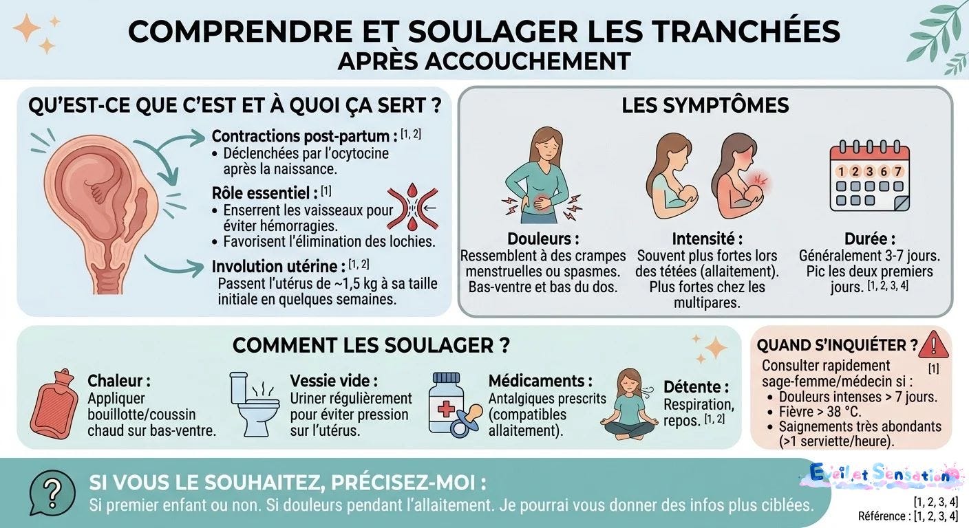 Schéma des tranchées post-partum : durée, rôle de la contraction de l'utérus et conseils pour soulager la douleur après l'accouchement Schéma des tranchées post-partum : durée, rôle de la contraction de l'utérus et conseils pour soulager la douleur après l'accouchement