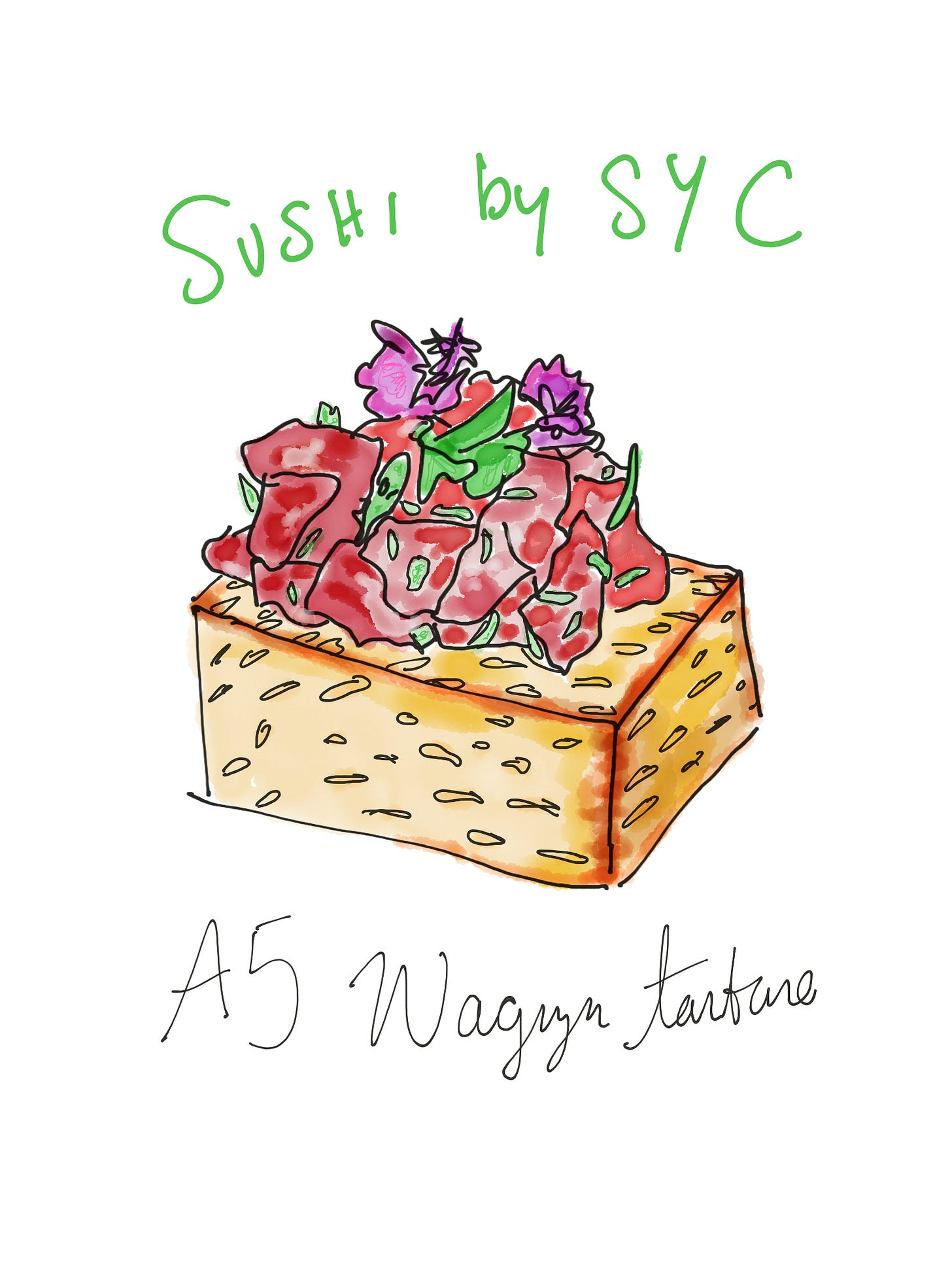 Sushi by SYC A5 Wagyu tartare | Illustration: Laura/New Denizen