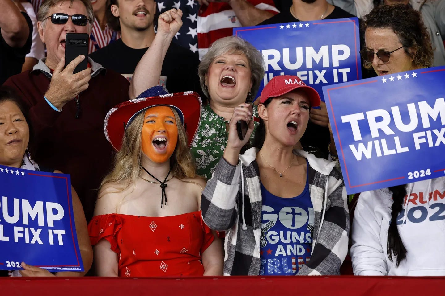 Supporters for Donald Trump during a campaign rally Saturday in Gastonia, N.C.