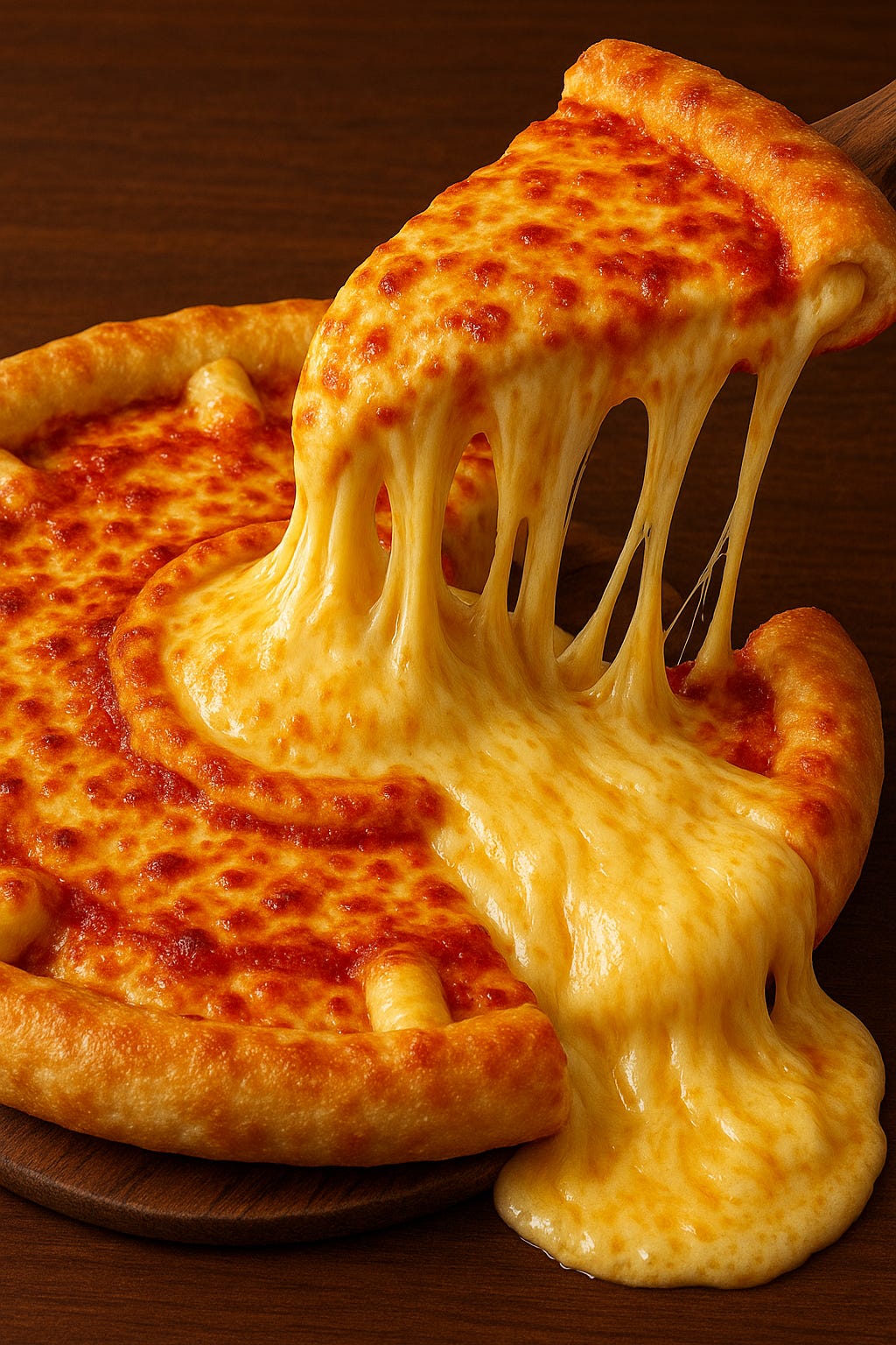 AI Pizza overflowing with cheesy AI slop