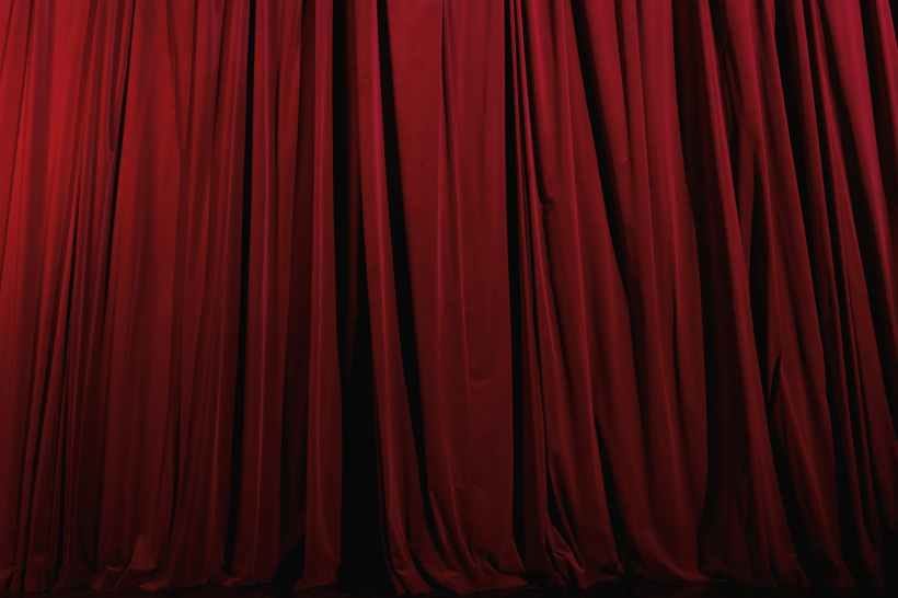 Red stage curtains.