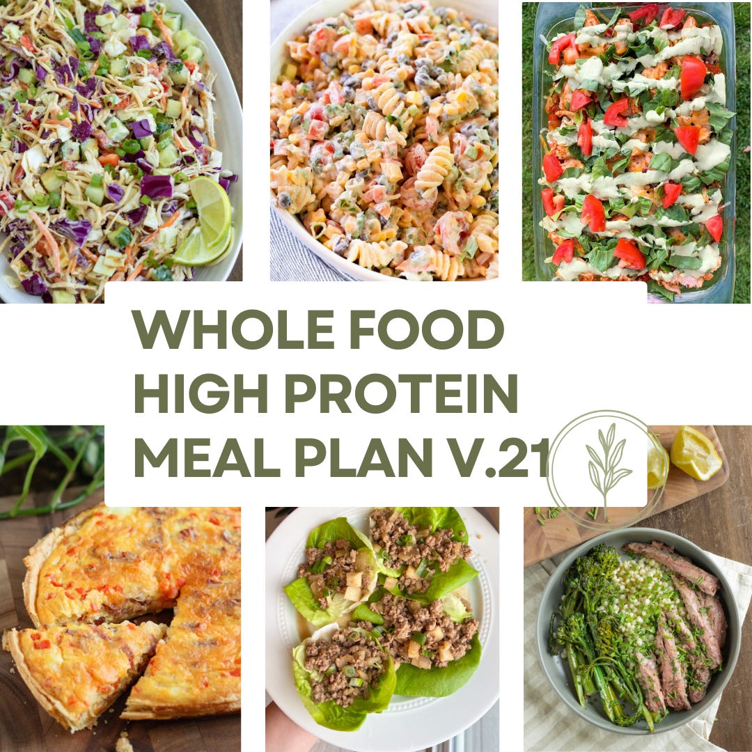 a whole food + high protein meal plan v.21