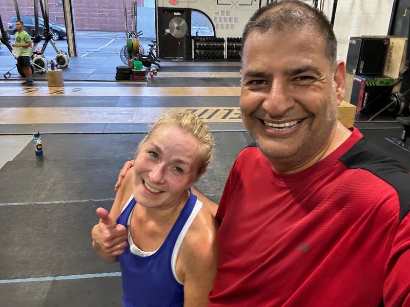 CrossFit with my friend Tiffany (Photo by Author)