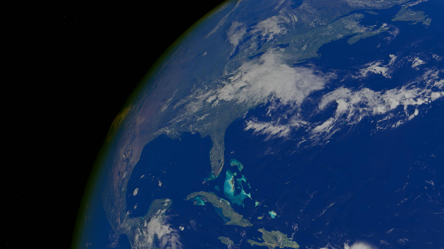 Image of the earth from space, showing Florida in the middle of the screen.
