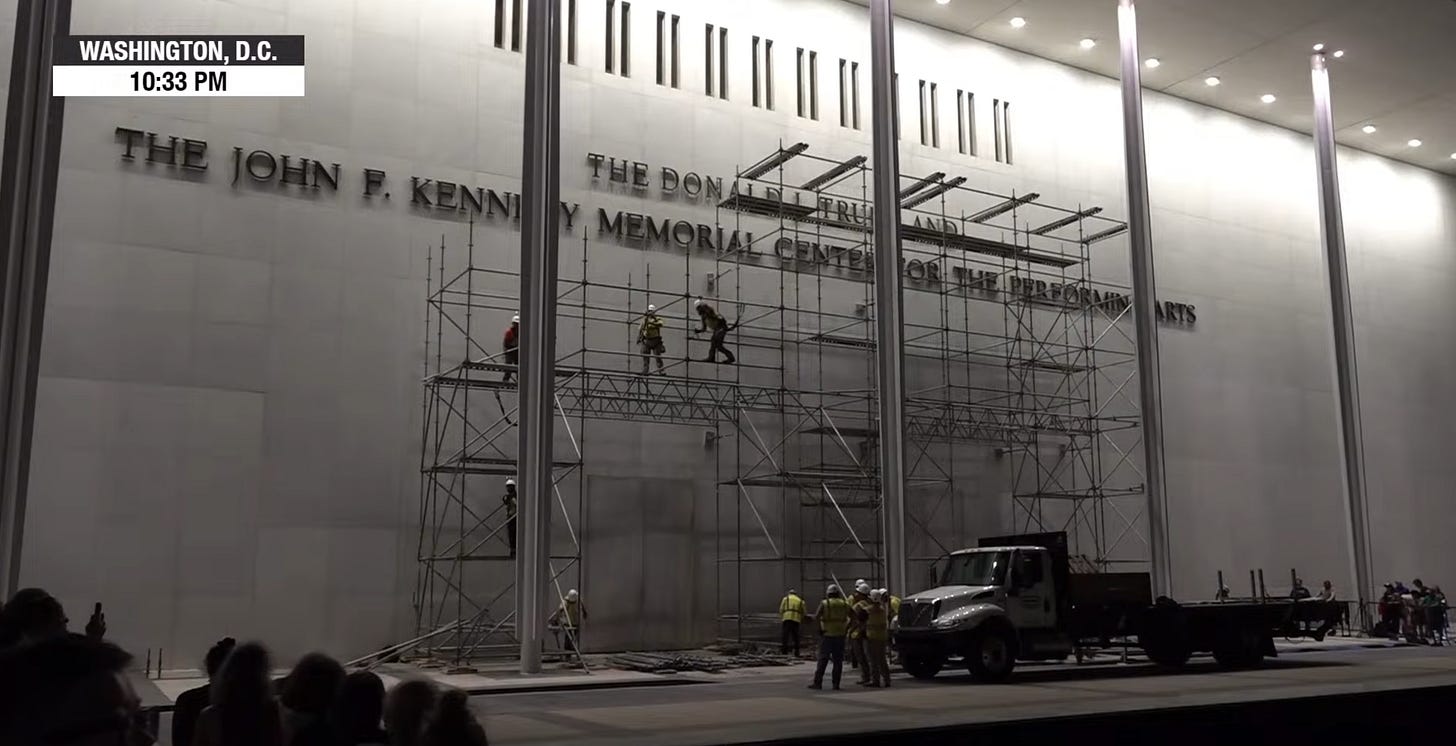 President Donald Trump's name being removed from the Kennedy Center President Donald Trump's name being removed from the Kennedy Center