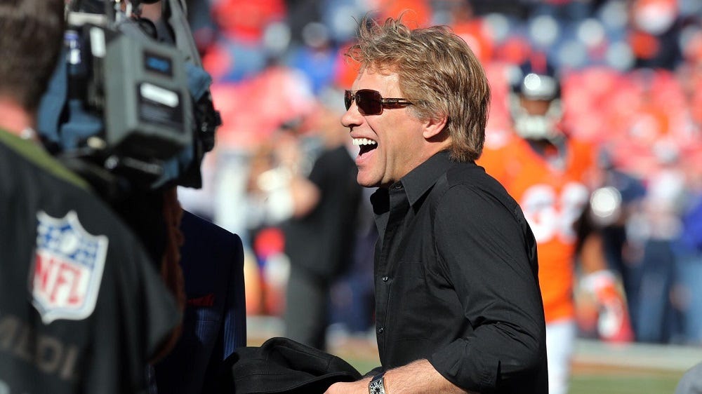 Jon Bon Jovi taking on Peyton Manning for Titans 2016 images Jon Bon Jovi taking on Peyton Manning for Titans 2016 images