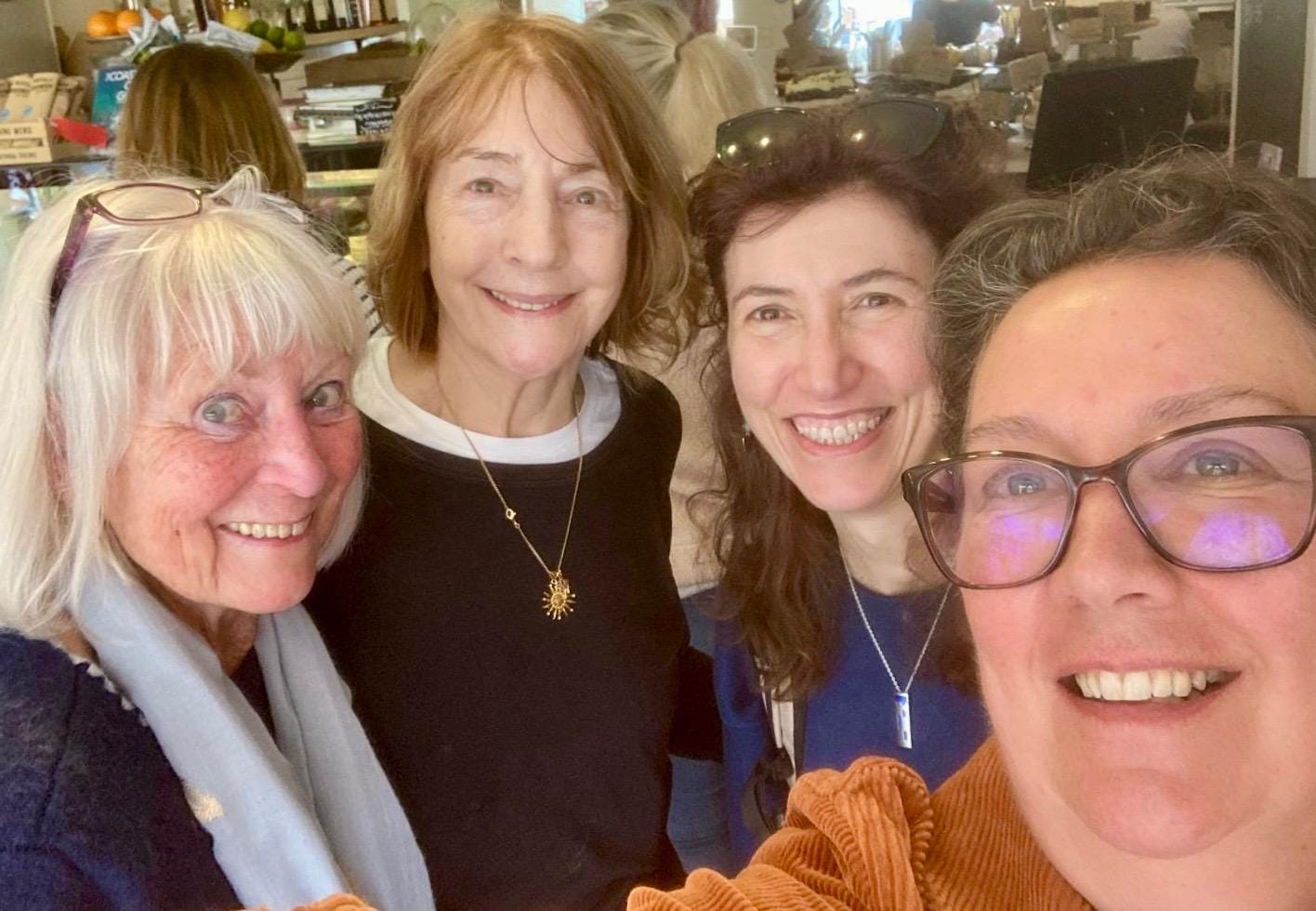 I am taking the photo so far right. From me Semra O'Reilly EX Rep DHIY Committee member, next Bobby Clennell, who has recently returned to the UK from New York, then Sally Hogsflecsh, teacher and DHIY member from Studland. 