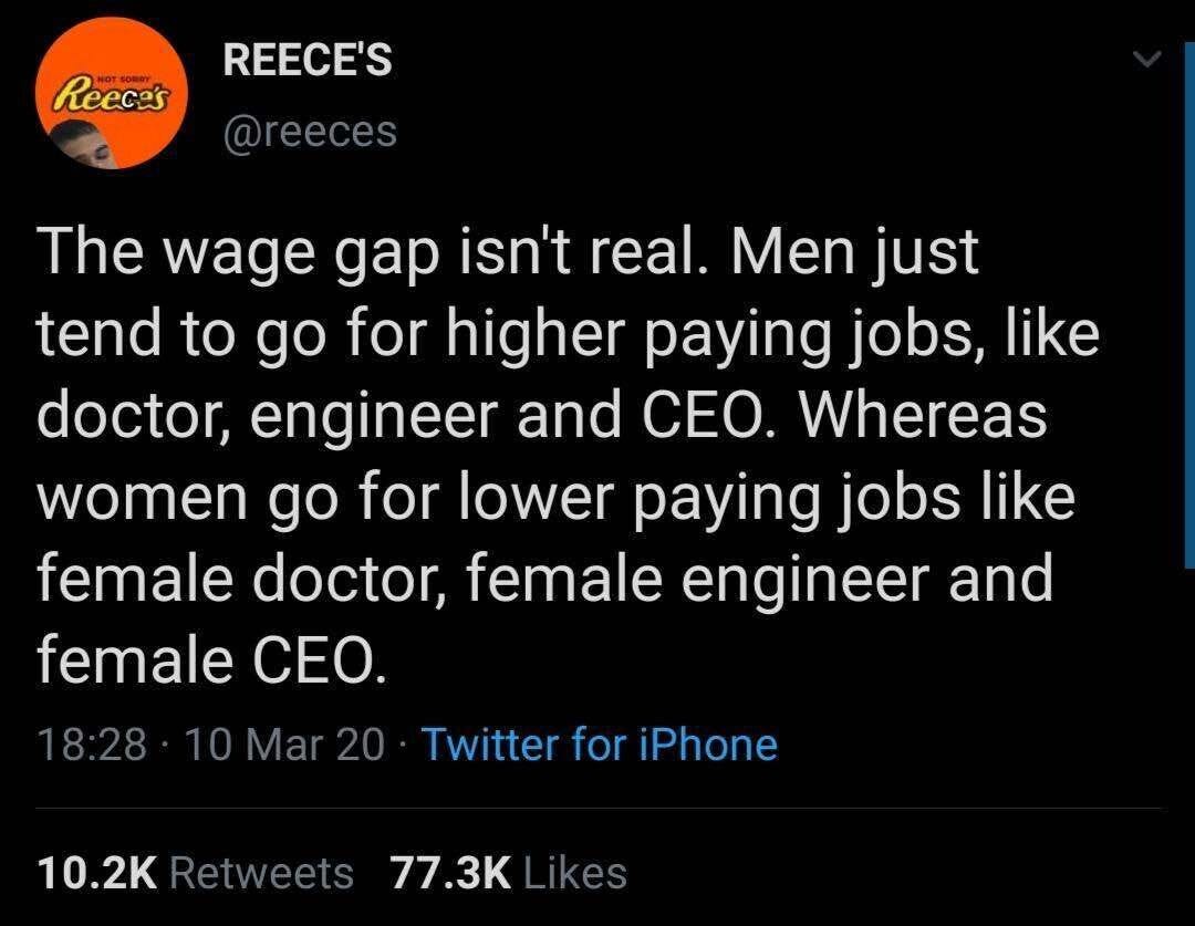 I showed this wage gap joke to my wife… | Work Memes - Blind