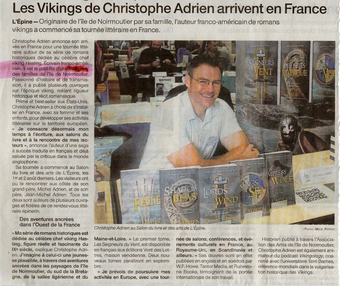 C.J. Adrien in Ouest France