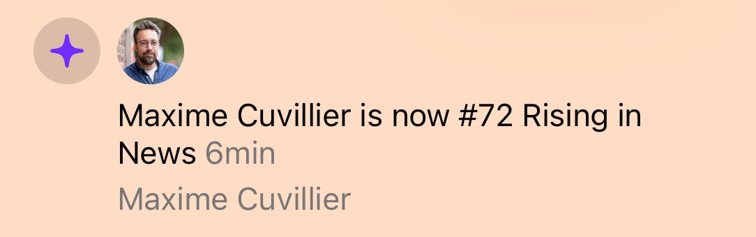 La newsletter « Sauce Américaine » en progression, dans la catégorie News, sur Substack.