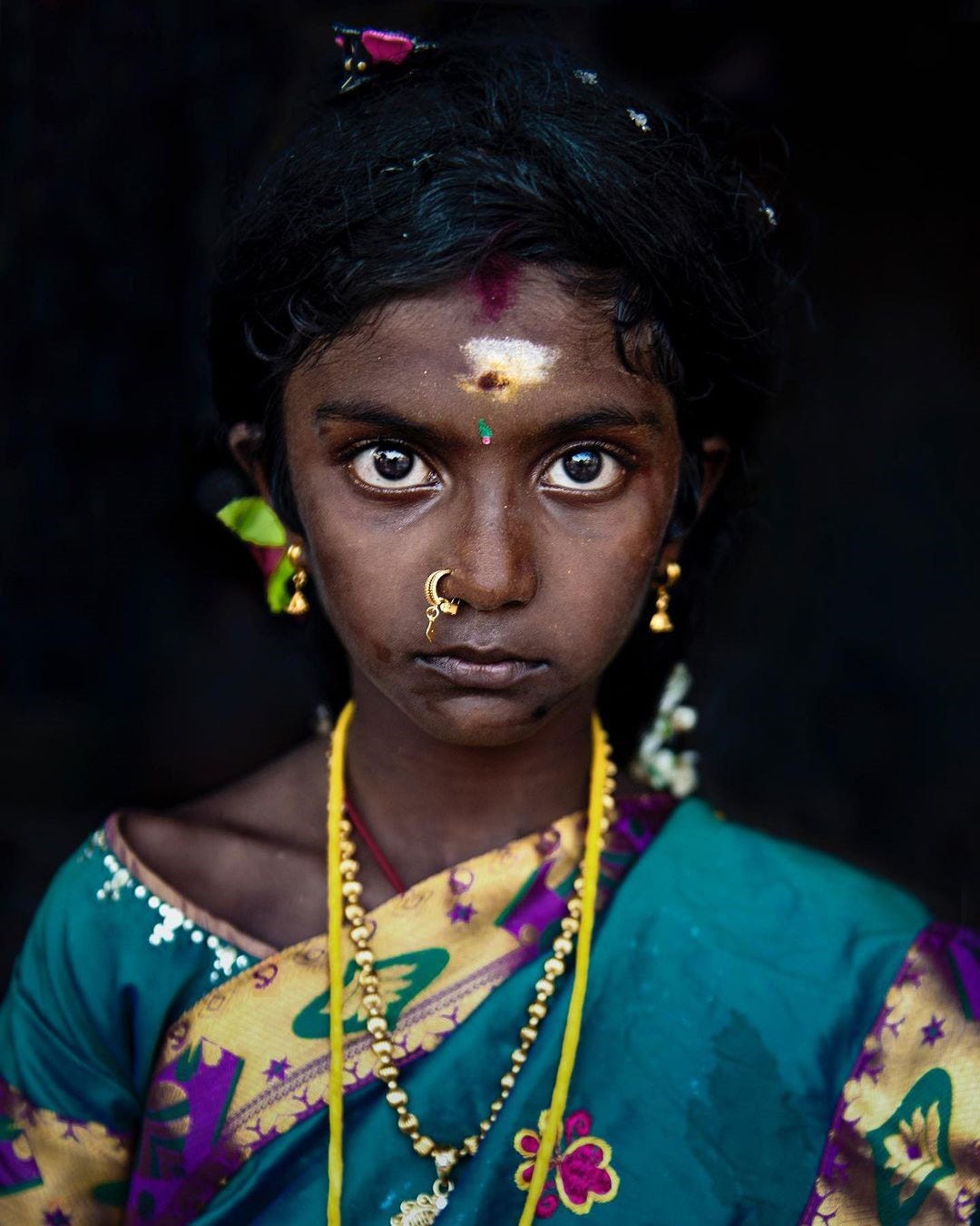 Selvi, little girl dressed up in bridal clothes in a village near Viluppuram photography by Anuradha Kumar Selvi, little girl dressed up in bridal clothes in a village near Viluppuram photography by Anuradha Kumar