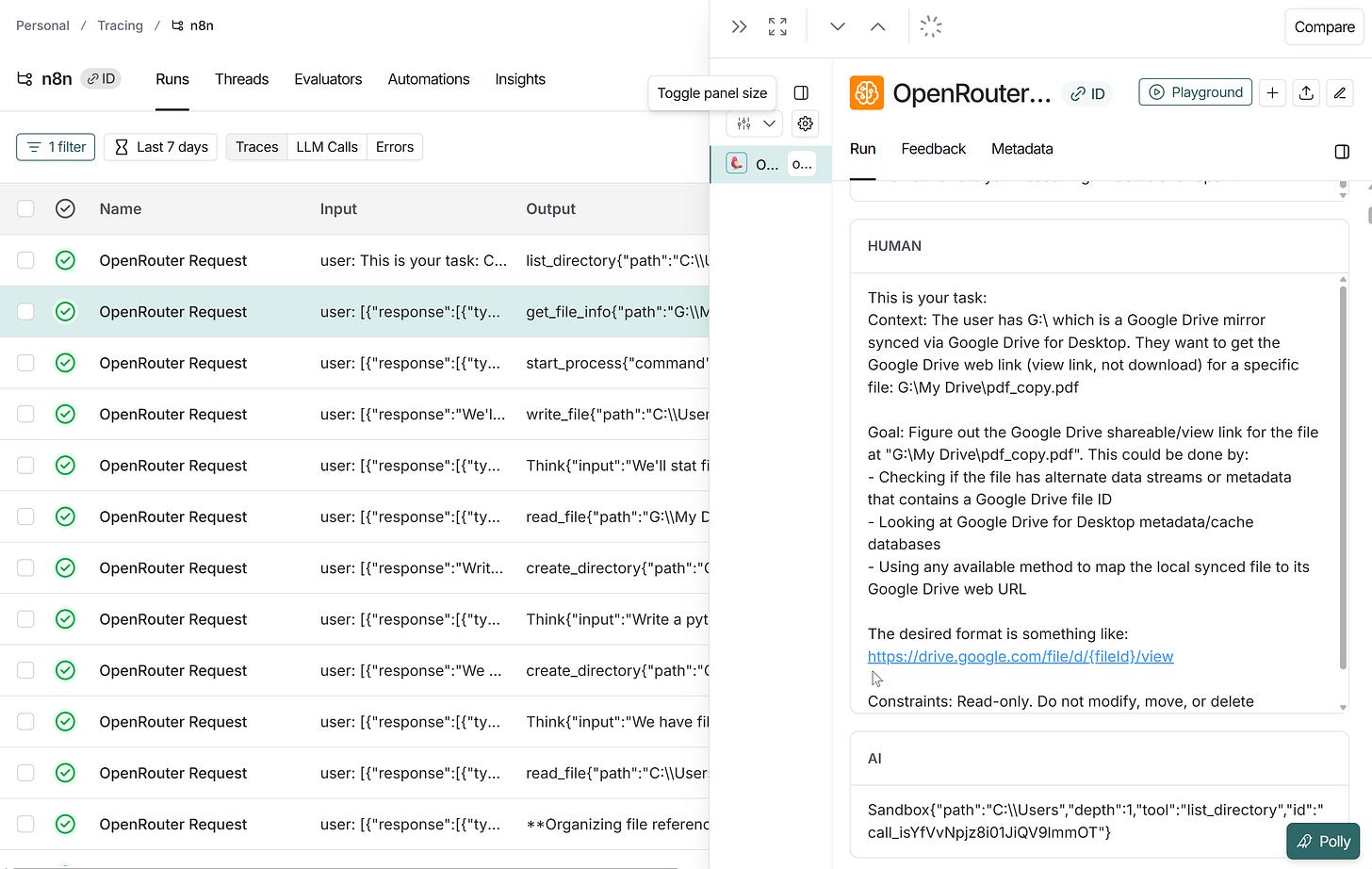 Broadcast logs from OpenRouter to LangSmith. 