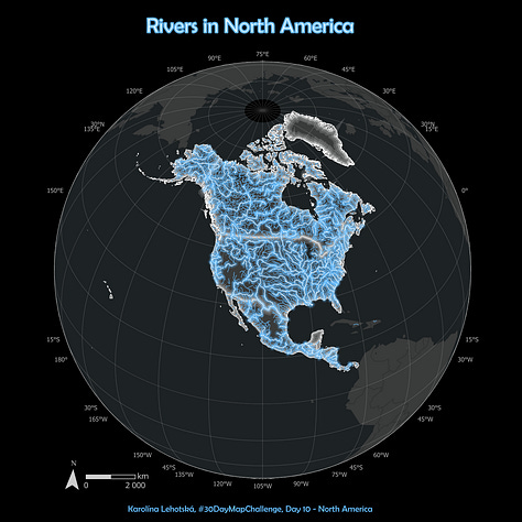 Maps of continents showing various topics.