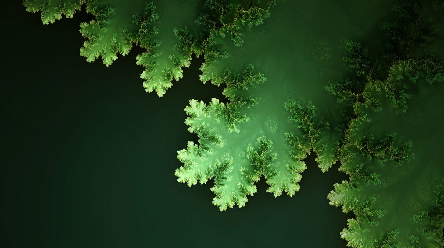 Green Mandelbrot fractals.