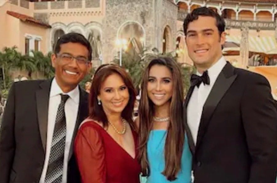 Weird How None Of MAGA Rep.'s White Supremacist Posts Feature The Dinesh D'Souza's Daughter He Reproduces With
