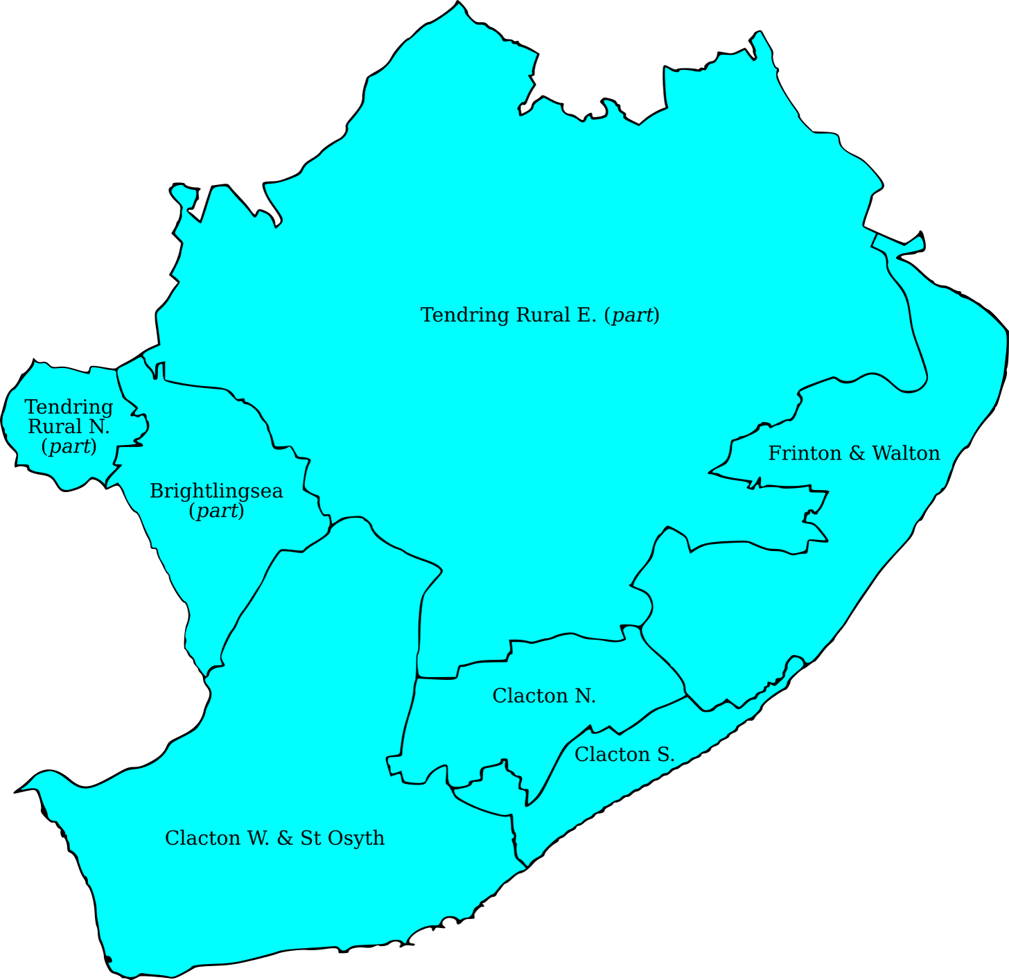 Divisions of the Clacton constituency, 2026