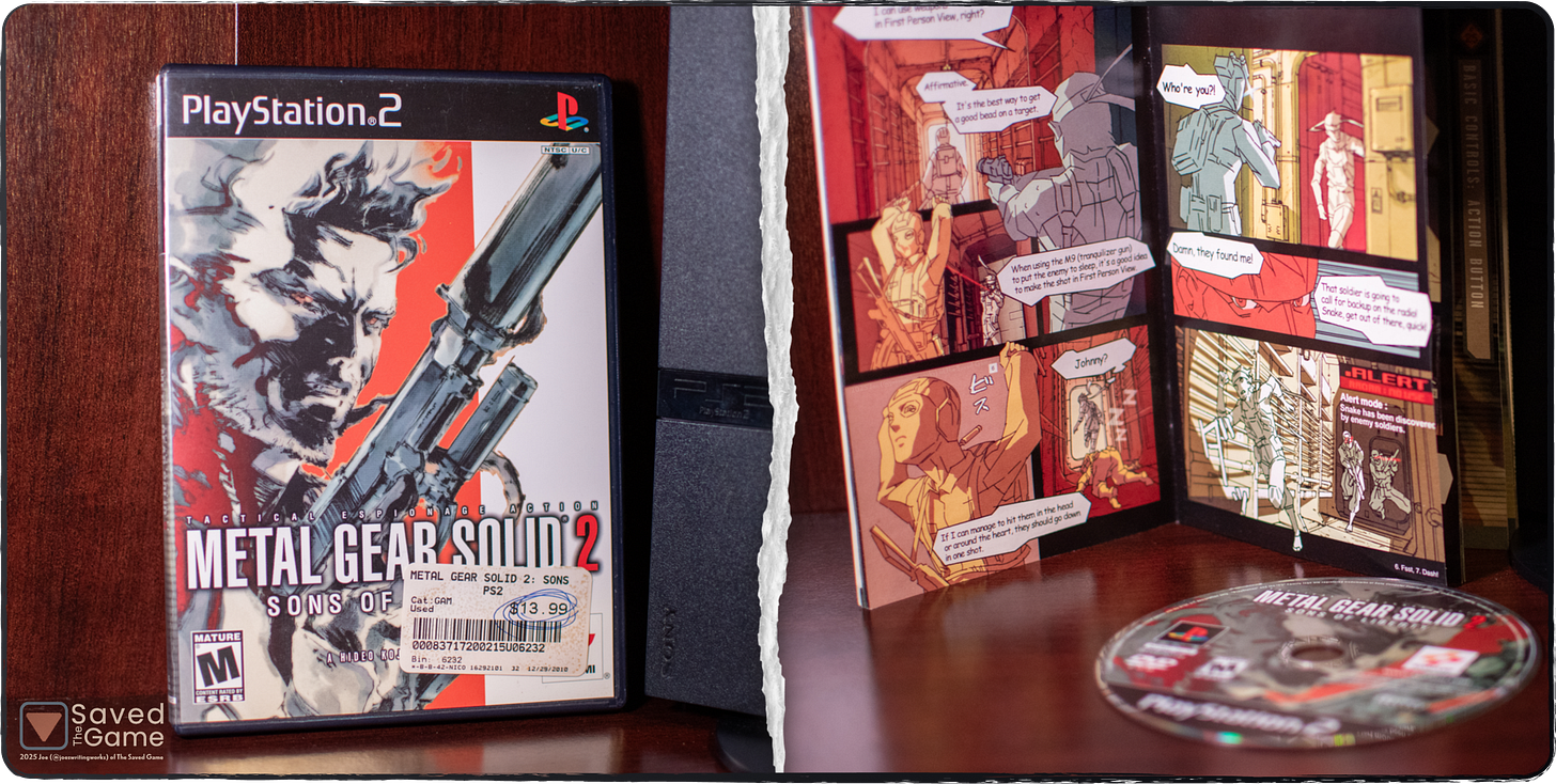 An image showing my copy of Metal Gear Solid 2: Sons of Liberty on the PS2!