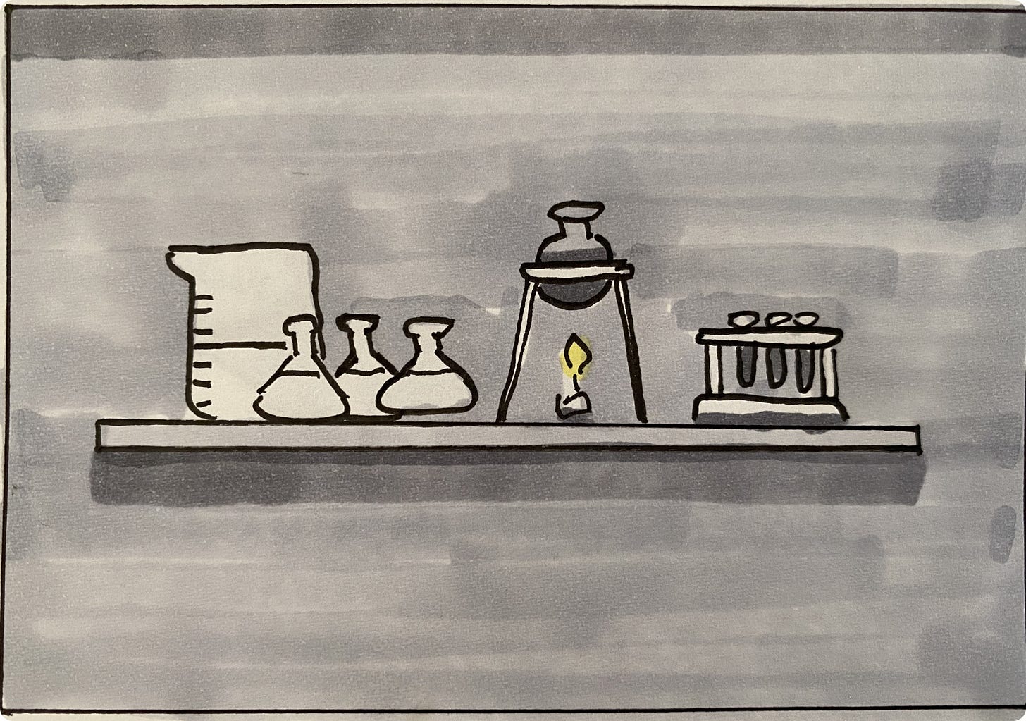 Drawing of laboratory of experiments
