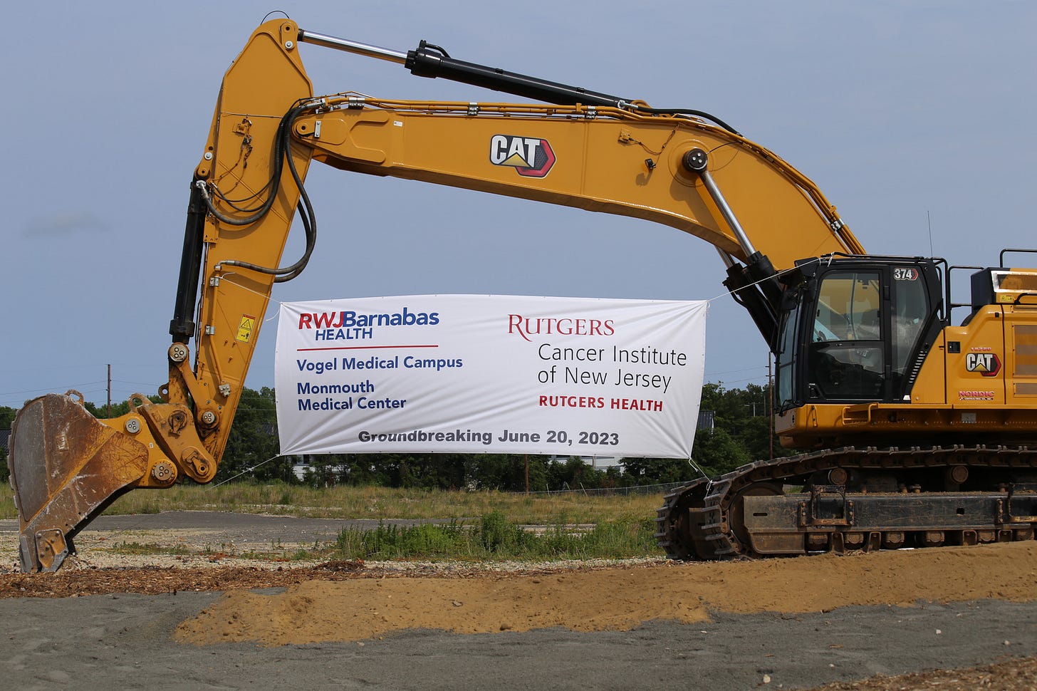 May be an image of text that says 'CAT RWJBarnabas RWJBar RW HEALTH Vogel Medical Campus Monmouth Medical ۔ Center 374 RUTGERS Cancer Institute ot New Jersey RUTGERS HEALTH Groundbreaking June 20, 2023 CAT ORDIC' May be an image of text that says 'CAT RWJBarnabas RWJBar RW HEALTH Vogel Medical Campus Monmouth Medical ۔ Center 374 RUTGERS Cancer Institute ot New Jersey RUTGERS HEALTH Groundbreaking June 20, 2023 CAT ORDIC'
