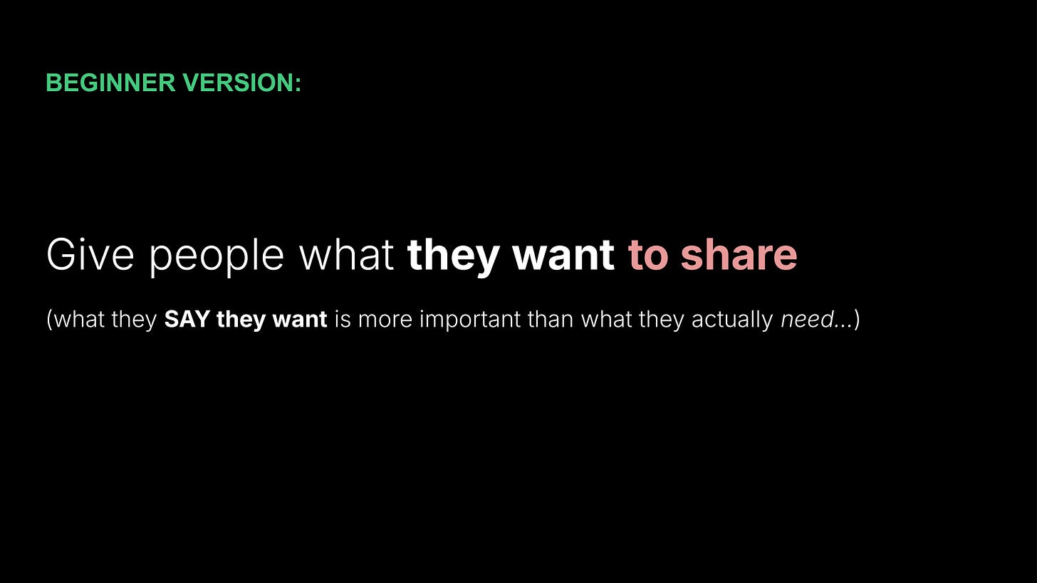 Give people what they want to share
