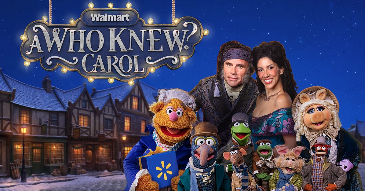 Sand Frog Back Walton Goggins plays Scrooge with the Muppets in a new Walmart ad