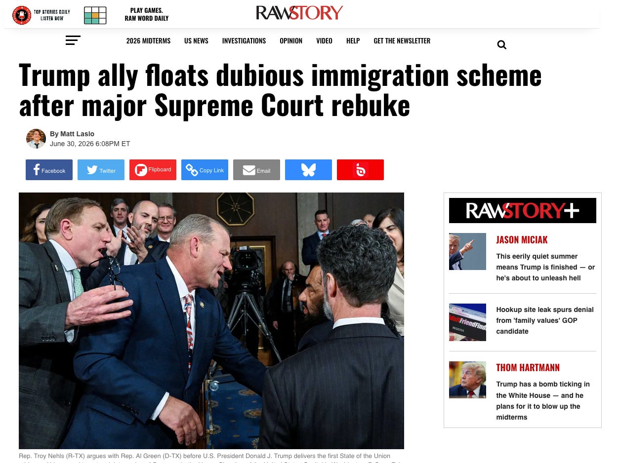 Screengrab of Ask a Pol founder MAtt Laslo's feature for Raw Story using this Nehls interview 