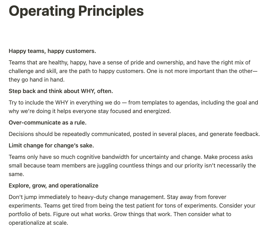 product operations principles ways of working