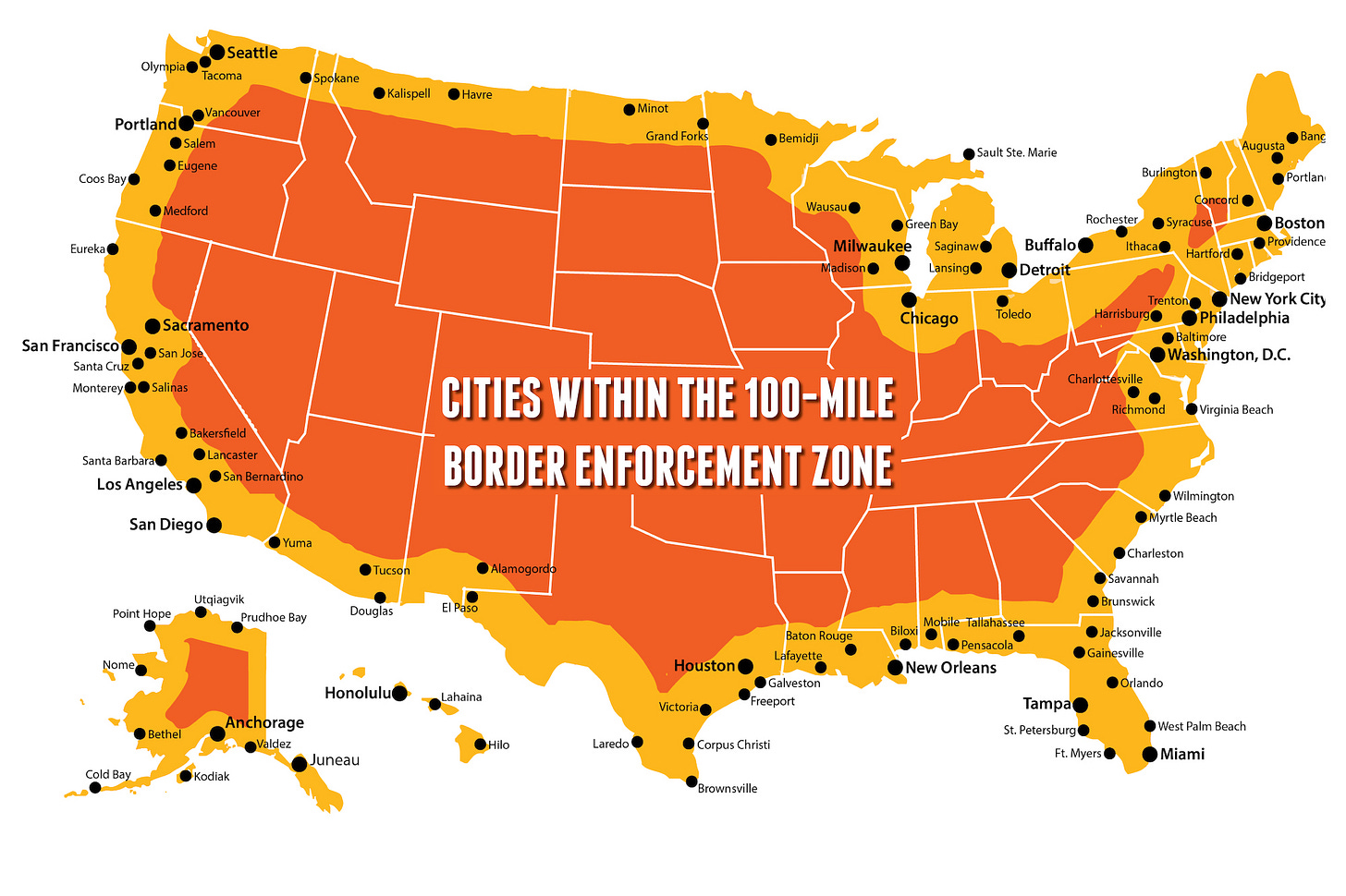 100-Mile Border Enforcement Zone - Southern Border Communities Coalition