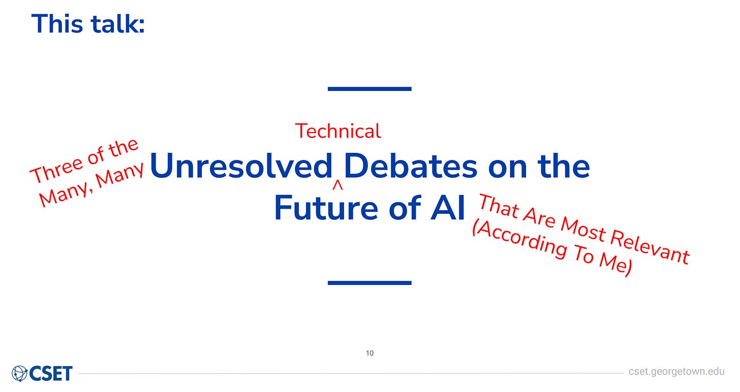 Unresolved debates about the future of AI - by Helen Toner