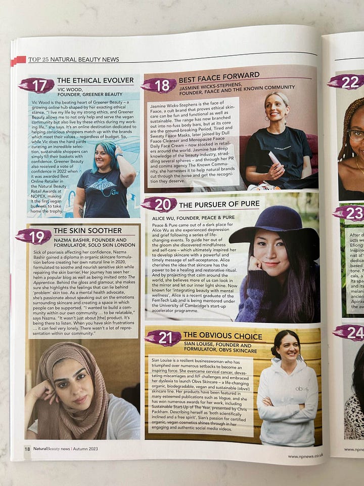 Who's who in natural beauty awards spread