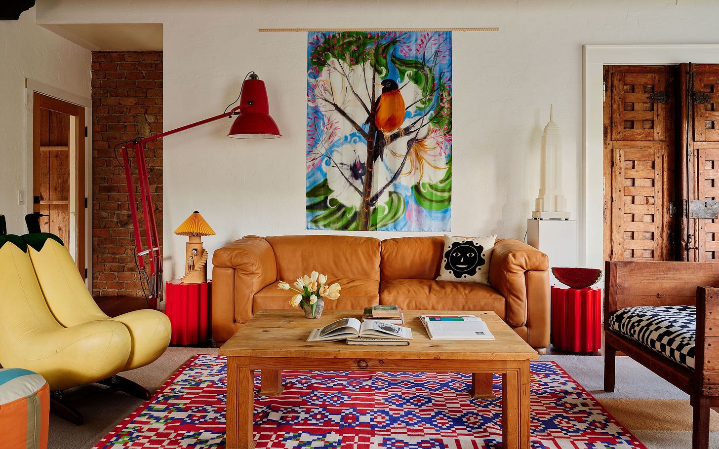 Living room with zany furnishing and decor. Living room with zany furnishing and decor.