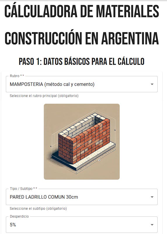 Calculadora de materiales