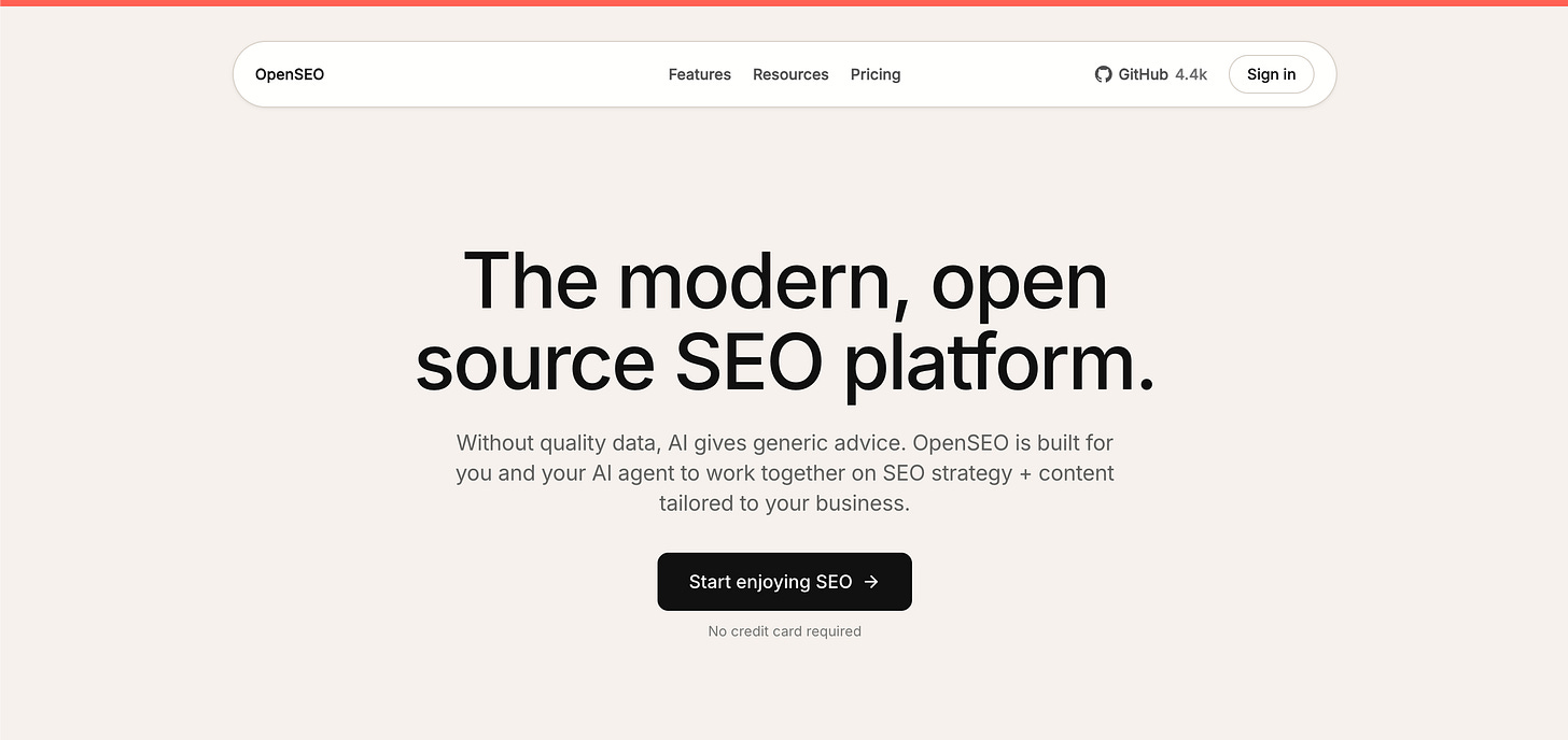 OpenSEO Home Page OpenSEO Home Page