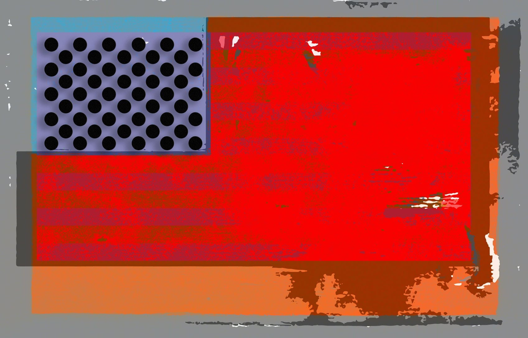 “Old Glory” — 20 in x 30 in ink and watercolor pigment on paper. Named after the great American Flag — MO Bilbeisi, 2019