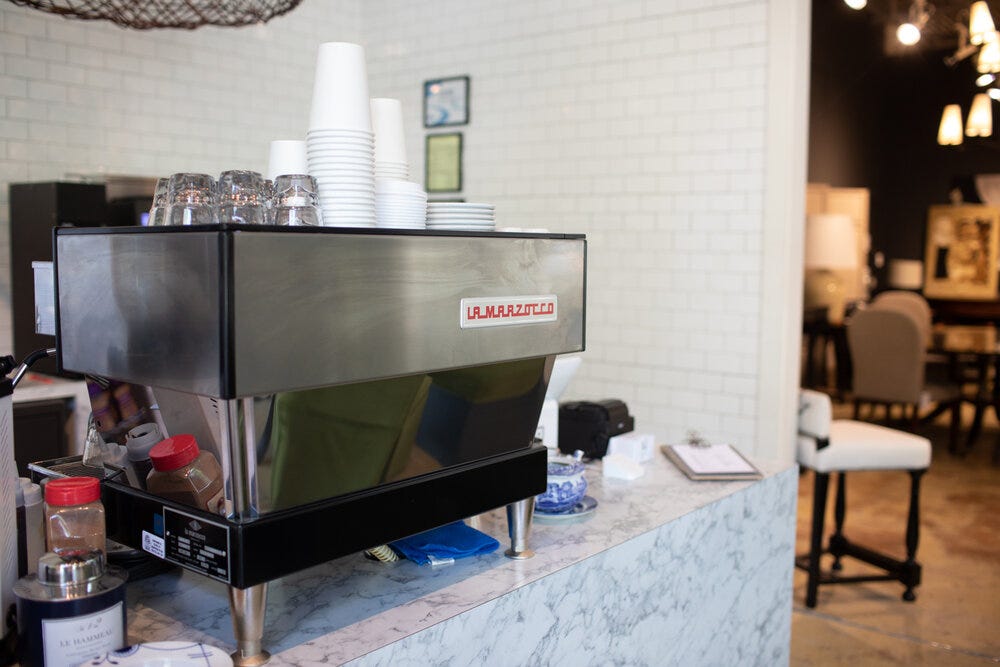 Tools of the trade at Sheep &amp; Meadow: La Marzocco espresso machine.