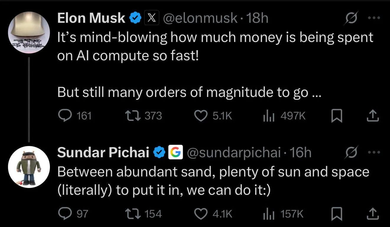 Elon Musk and Sundar Pichai talk about AI compute scaling Elon Musk and Sundar Pichai talk about AI compute scaling