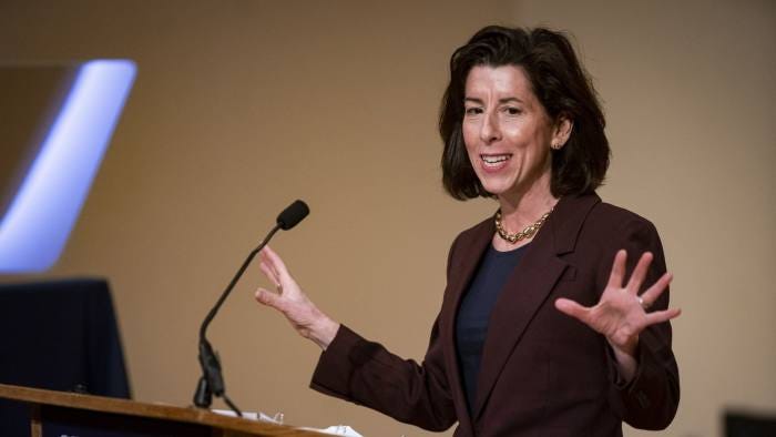 US commerce secretary Gina Raimondo