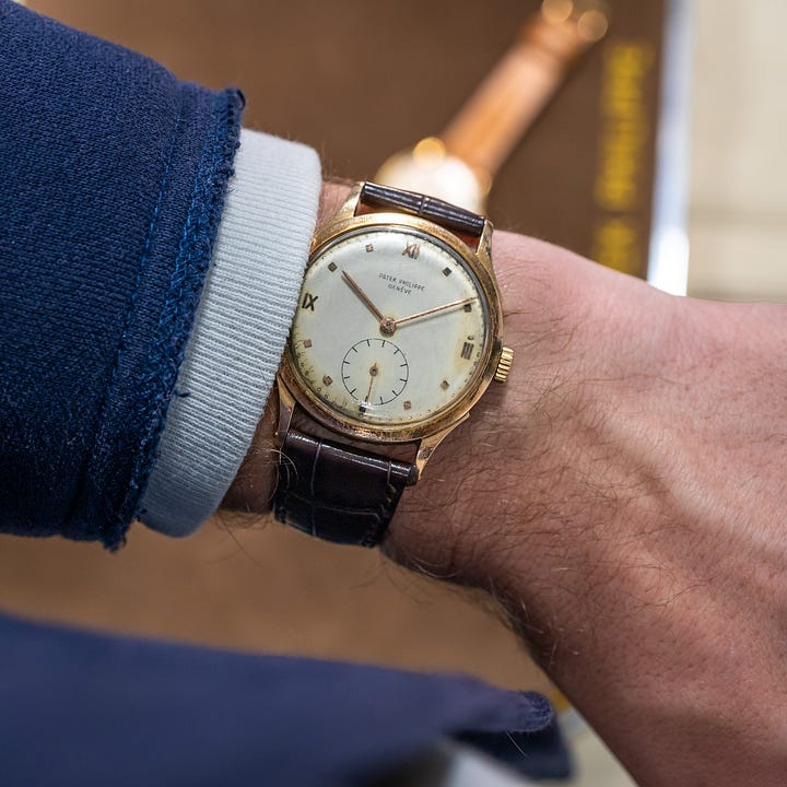 Patek Philippe Calatrava ref. 1589R and 1596J.