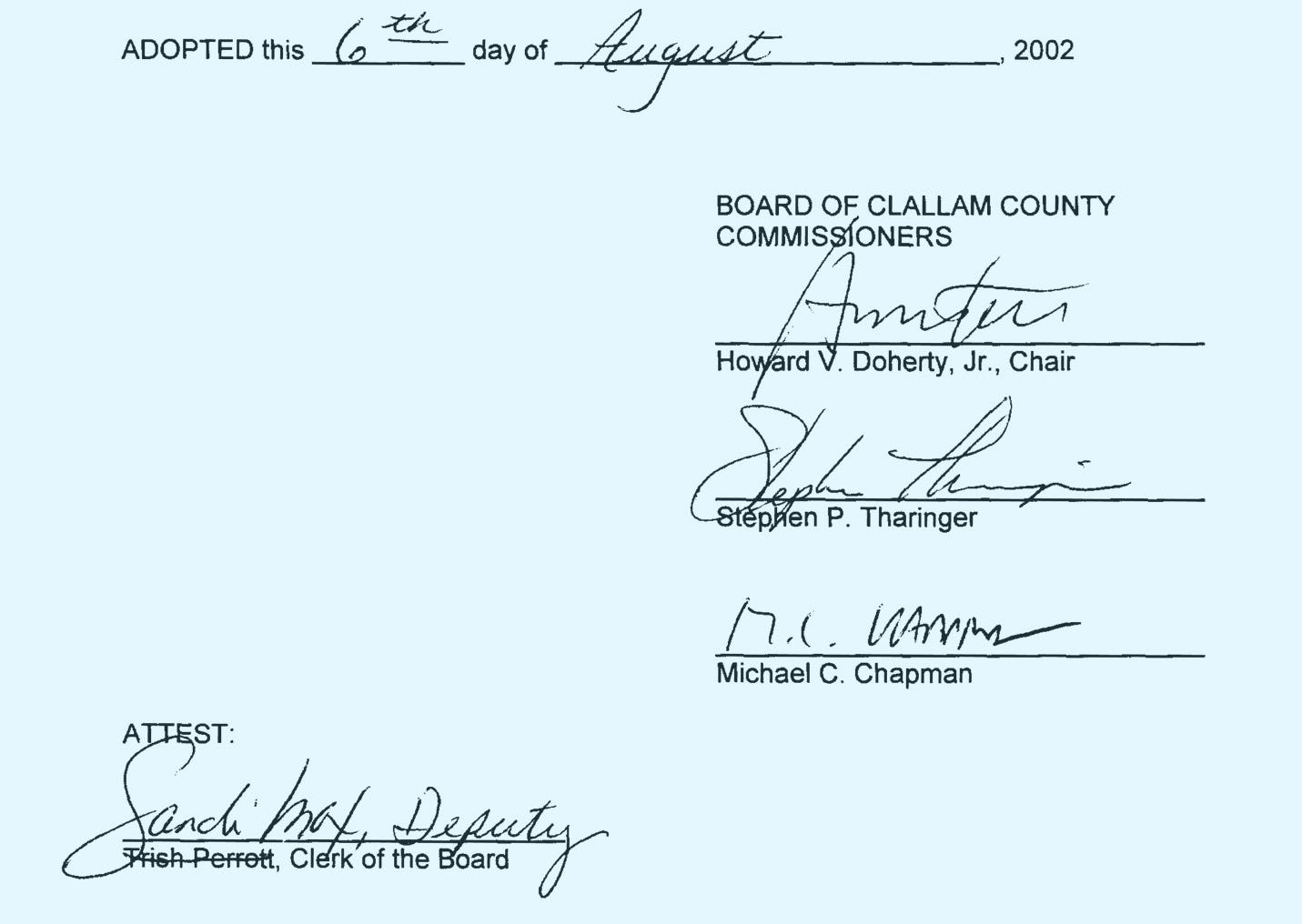 A close-up of several signature

Description automatically generated