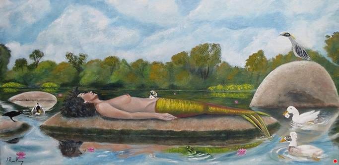 A painting of a mermaid lying on a log
AI-generated content may be incorrect. A painting of a mermaid lying on a log
AI-generated content may be incorrect.