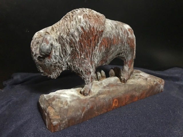 Buffalo Carving by Janet Wolfinger