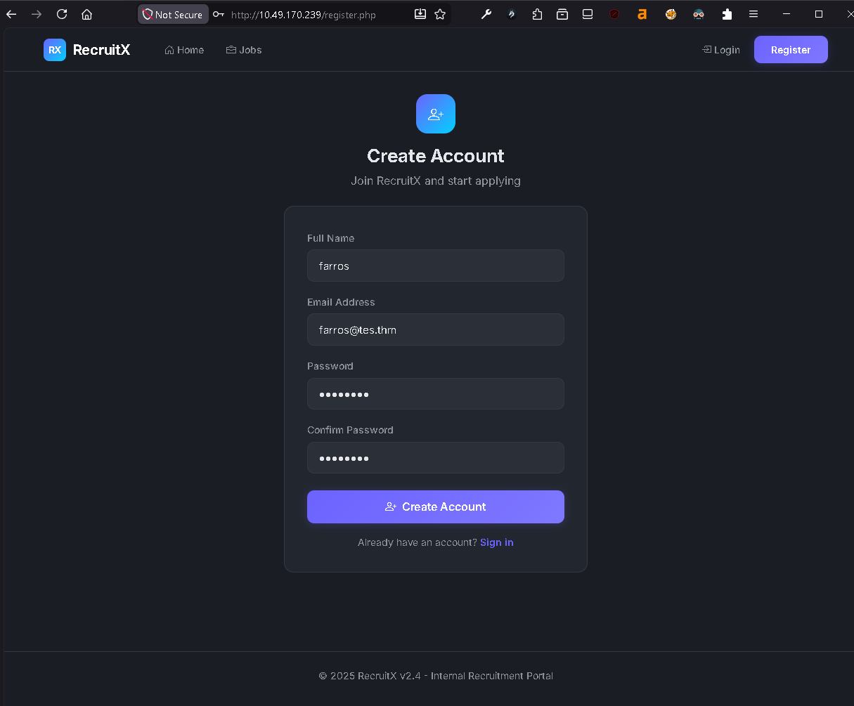 Navigating to the profile page