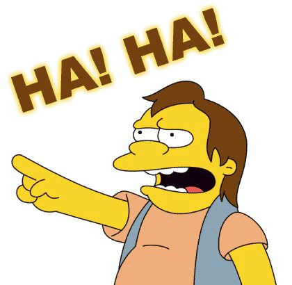 This may contain: a cartoon character pointing at something with the words ha ha