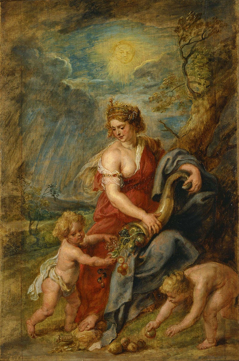 Abundance, by Peter Paul Rubens. Wikipedia Abundance, by Peter Paul Rubens. Wikipedia